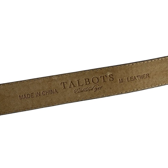 Talbots Black Leather Silver Starfish Buckle Belt, Medium - Picture 3 of 5